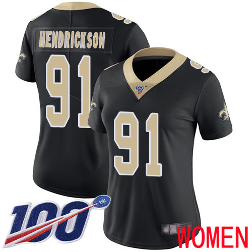 New Orleans Saints Limited Black Women Trey Hendrickson Home Jersey NFL Football #91 100th Season Vapor Untouchable Jersey->youth nfl jersey->Youth Jersey